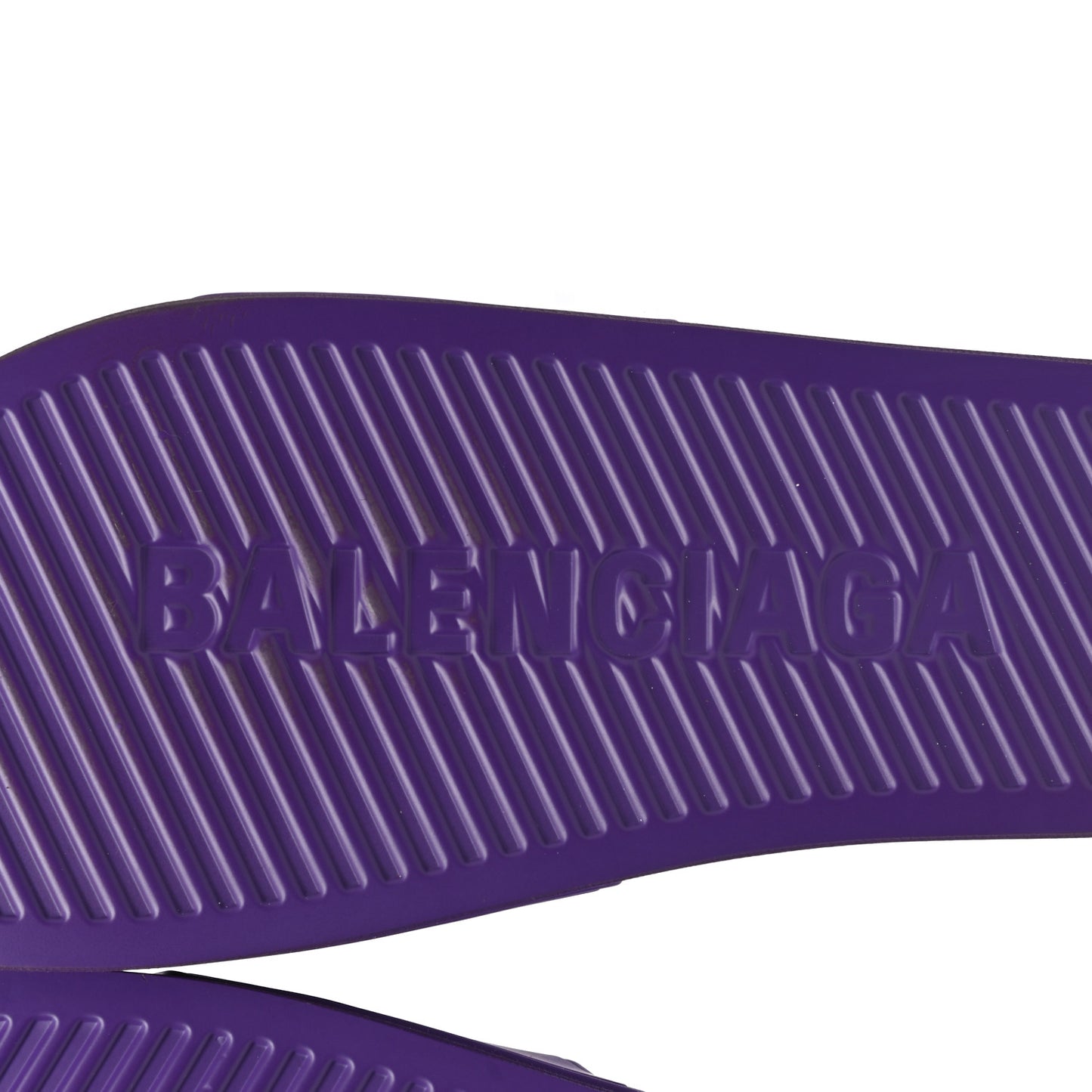 Rubber Womens Logo Pool Slide Sandals 39 Purple White