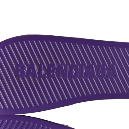 Balenciaga Rubber Womens Logo Pool Slide Sandals 39 Purple White 6 of 12