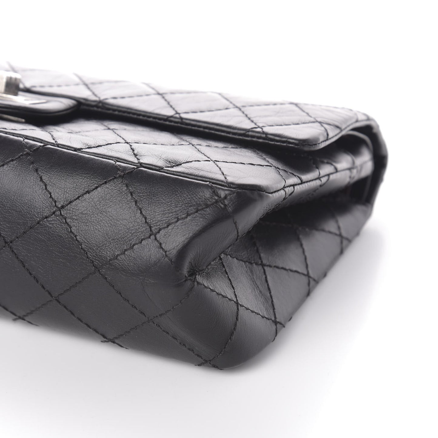 Aged Calfskin Quilted 2.55 Reissue 226 Flap Black