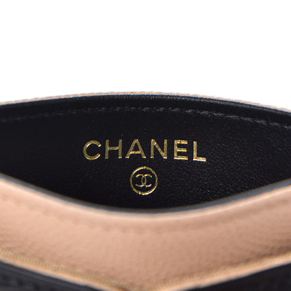 Chanel Caviar Quilted Filigree Card Holder Beige Black 5 of 8