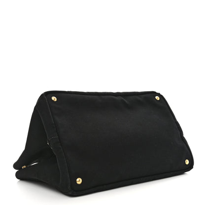 Prada Canvas Large Canapa Logo Tote Black 4 of 10
