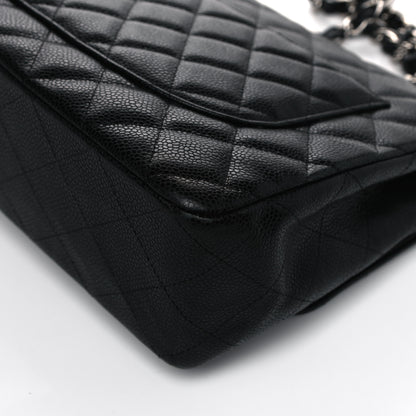 Chanel Caviar Quilted Jumbo Single Flap Black 12 of 13