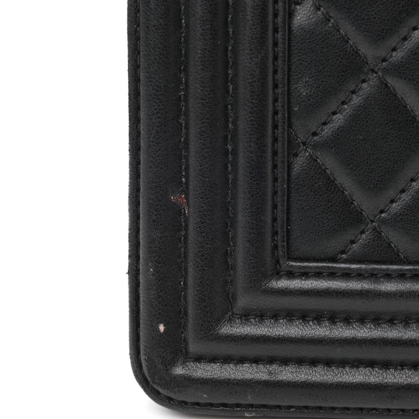 Lambskin Quilted Small Boy Flap Black