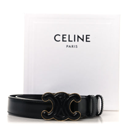 Celine Box Calfskin Medium 25mm Triomphe 75 30 Belt Black 7 of 7