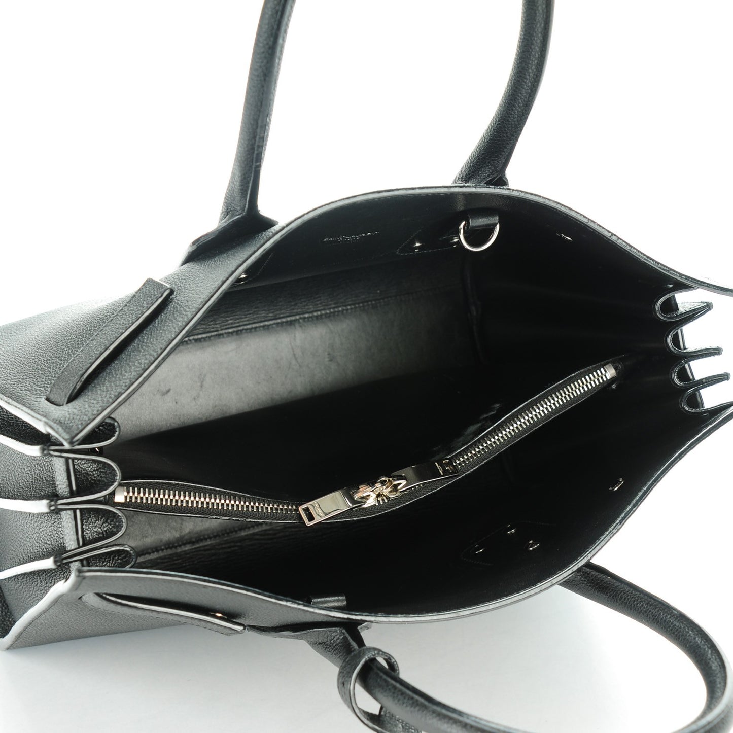 Grained Calfskin Small Sac De Jour Black