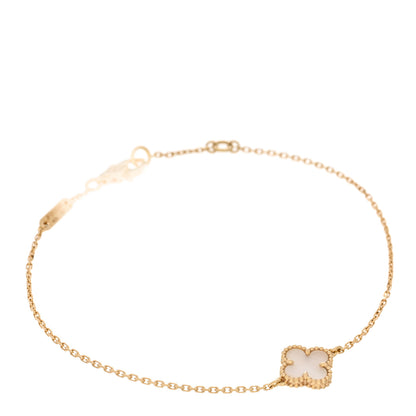 Van Cleef & Arpels 18K Yellow Gold Mother of Pearl Sweet Alhambra Bracelet 1 of 5