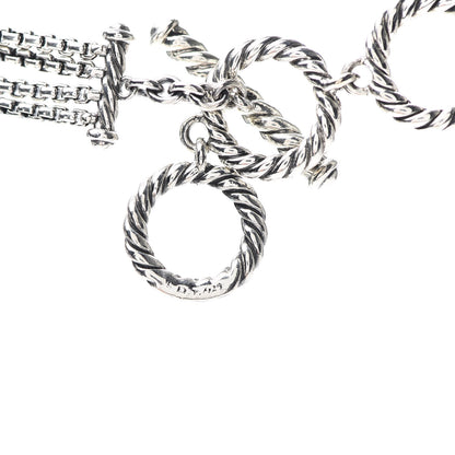 David Yurman Sterling Silver Diamond Multi Strand Starburst Station Necklace 4 of 6