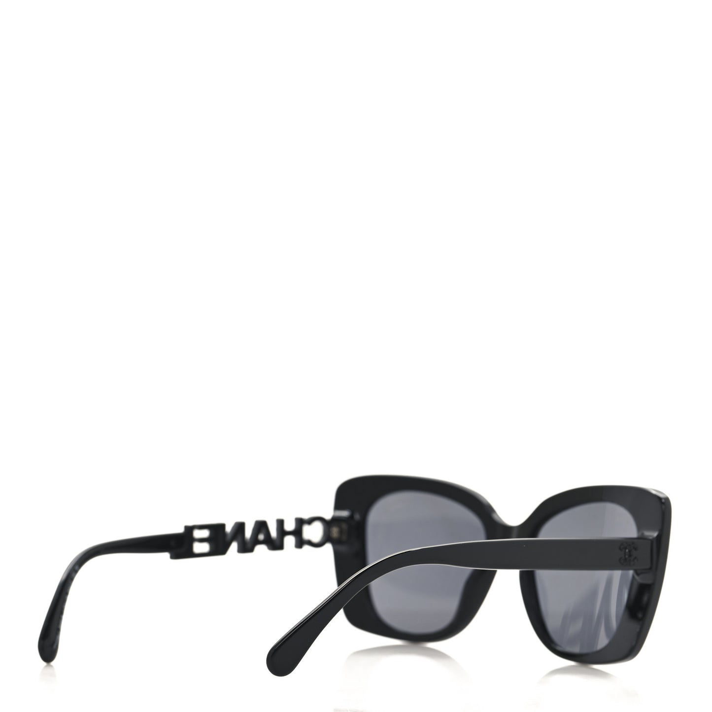 Acetate Strass Polarized Square Sunglasses 5422-B Black