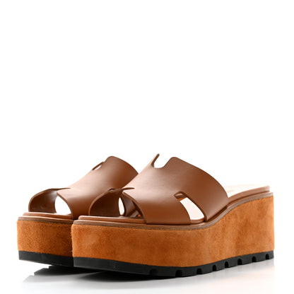 Hermes Calfskin Suede Eze 30 Sandals 36 Naturel 3 of 10