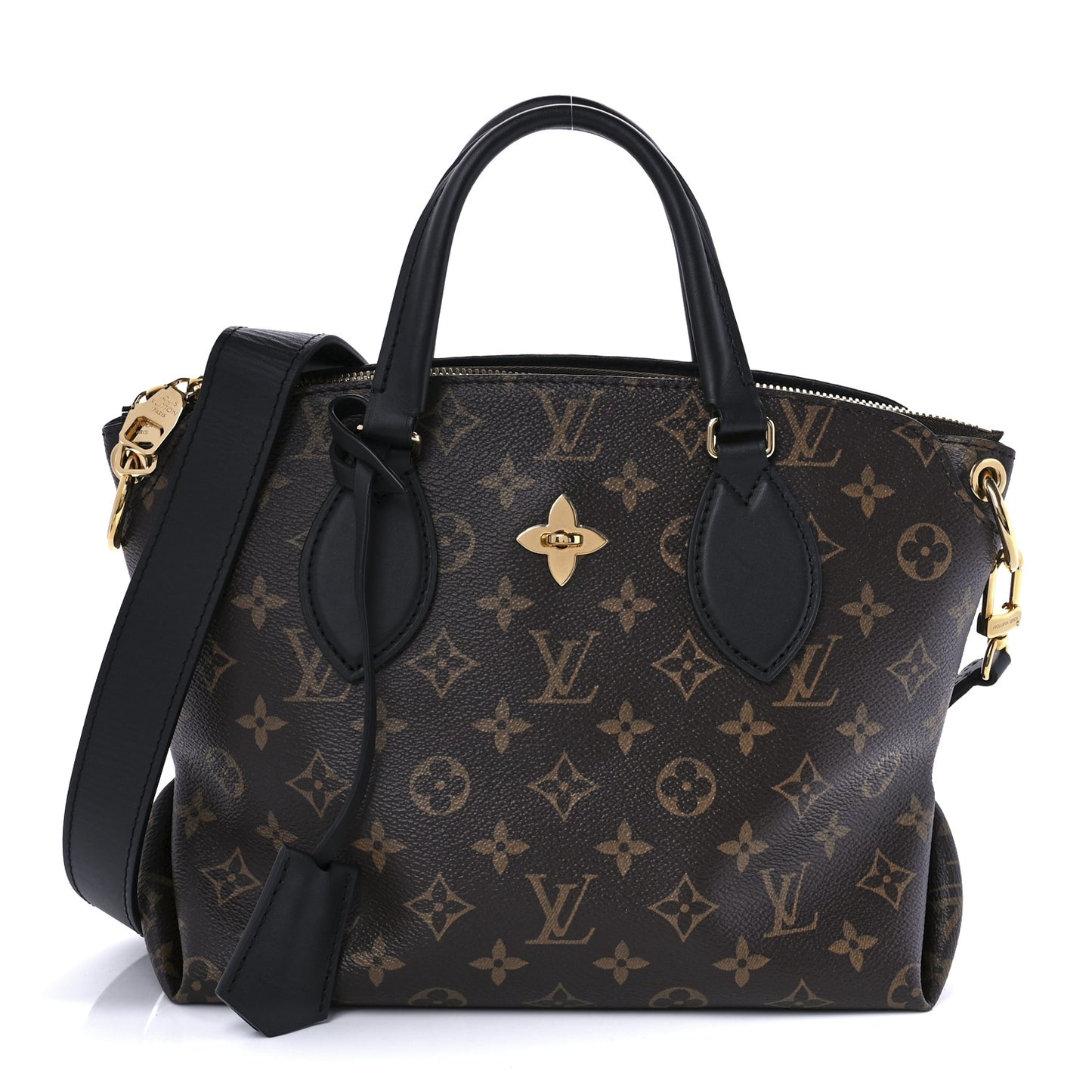 Monogram Flower Zipped Tote PM Black