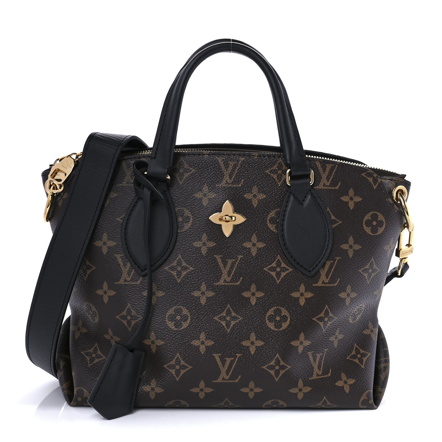 Louis Vuitton Monogram Flower Zipped Tote PM Black 1 of 10