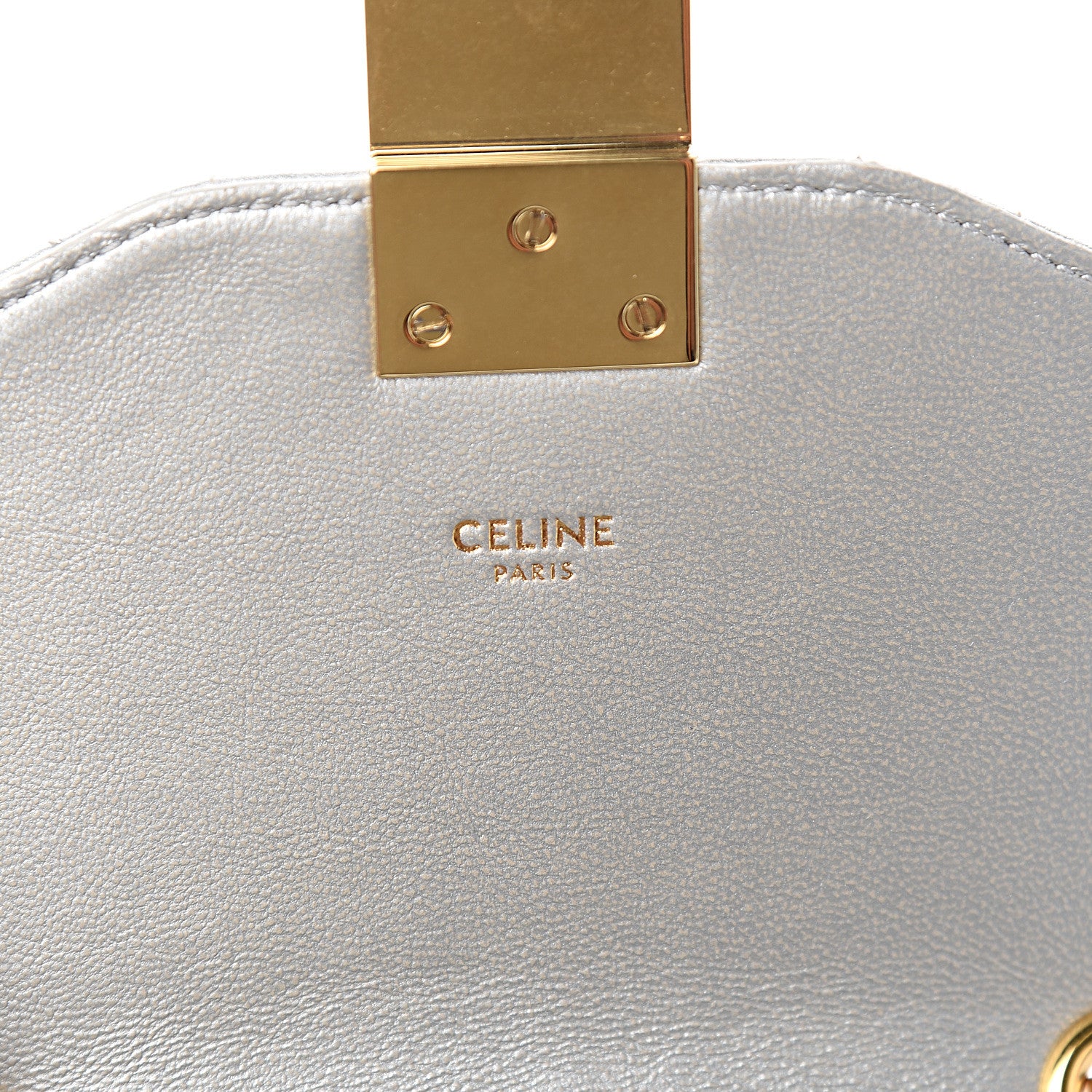 Celine Laminated Calfskin Quilted Medium C Bag Silver 5 of 8