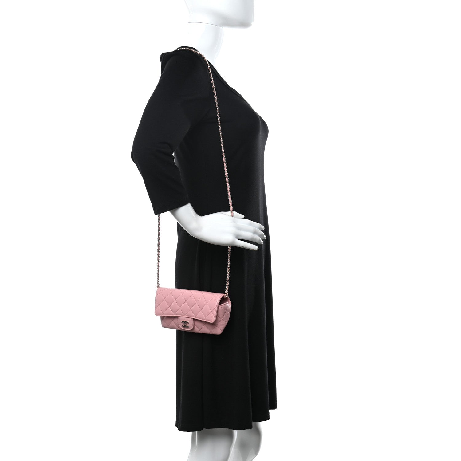 Chanel Lambskin Quilted Glasses Case With Chain Light Pink 2 of 10