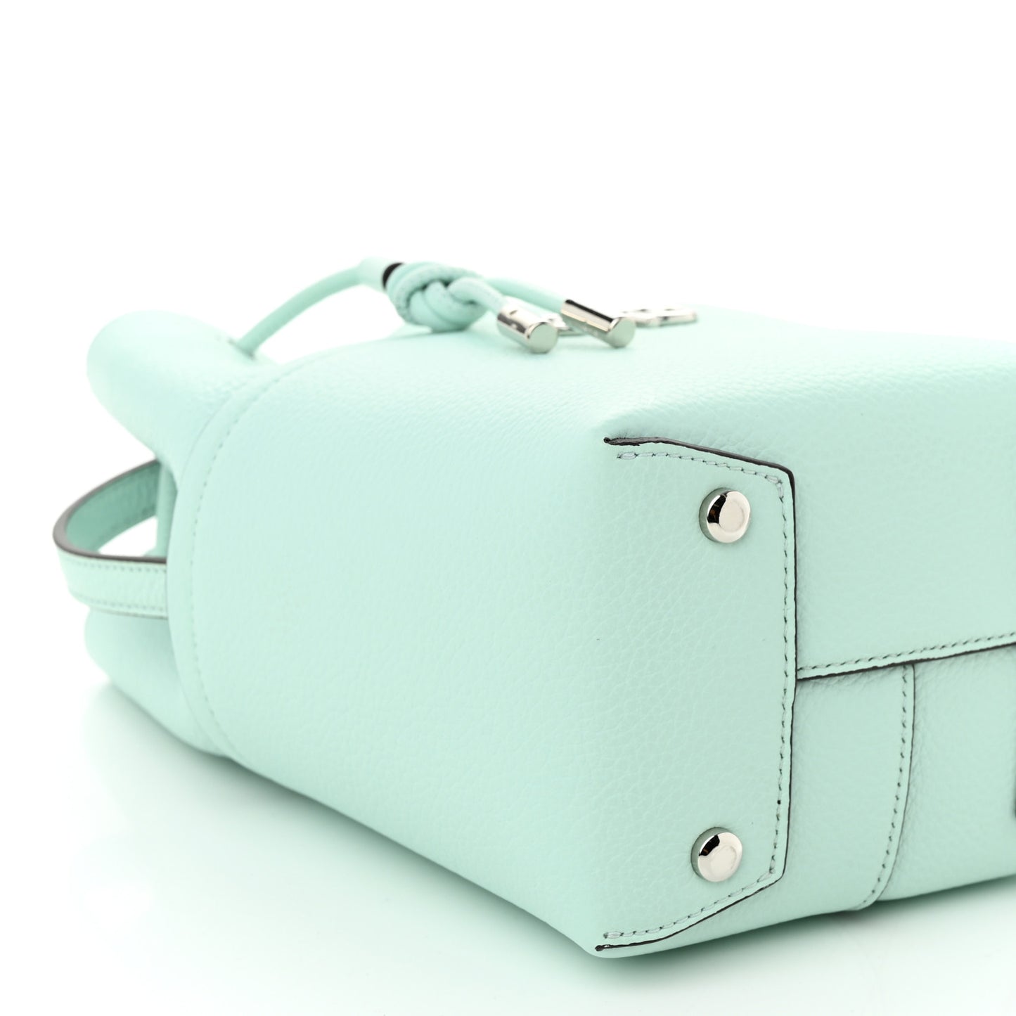 Grained Calfskin Mini Gancino Bucket Bag Blue