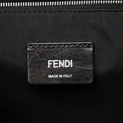 Fendi Glazed Fabric Nylon FF 1974 Diagonal Pouch Pocket Backpack Black Sunflower 6 of 14