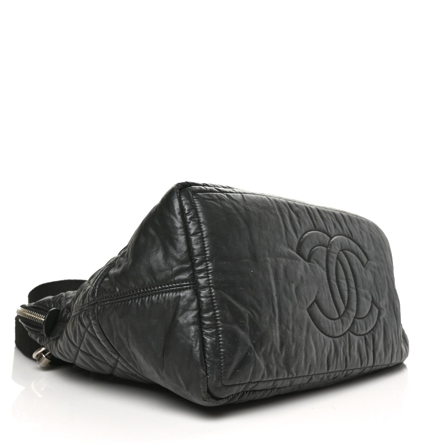 Coated Canvas Quilted Garment Travel Bag Black