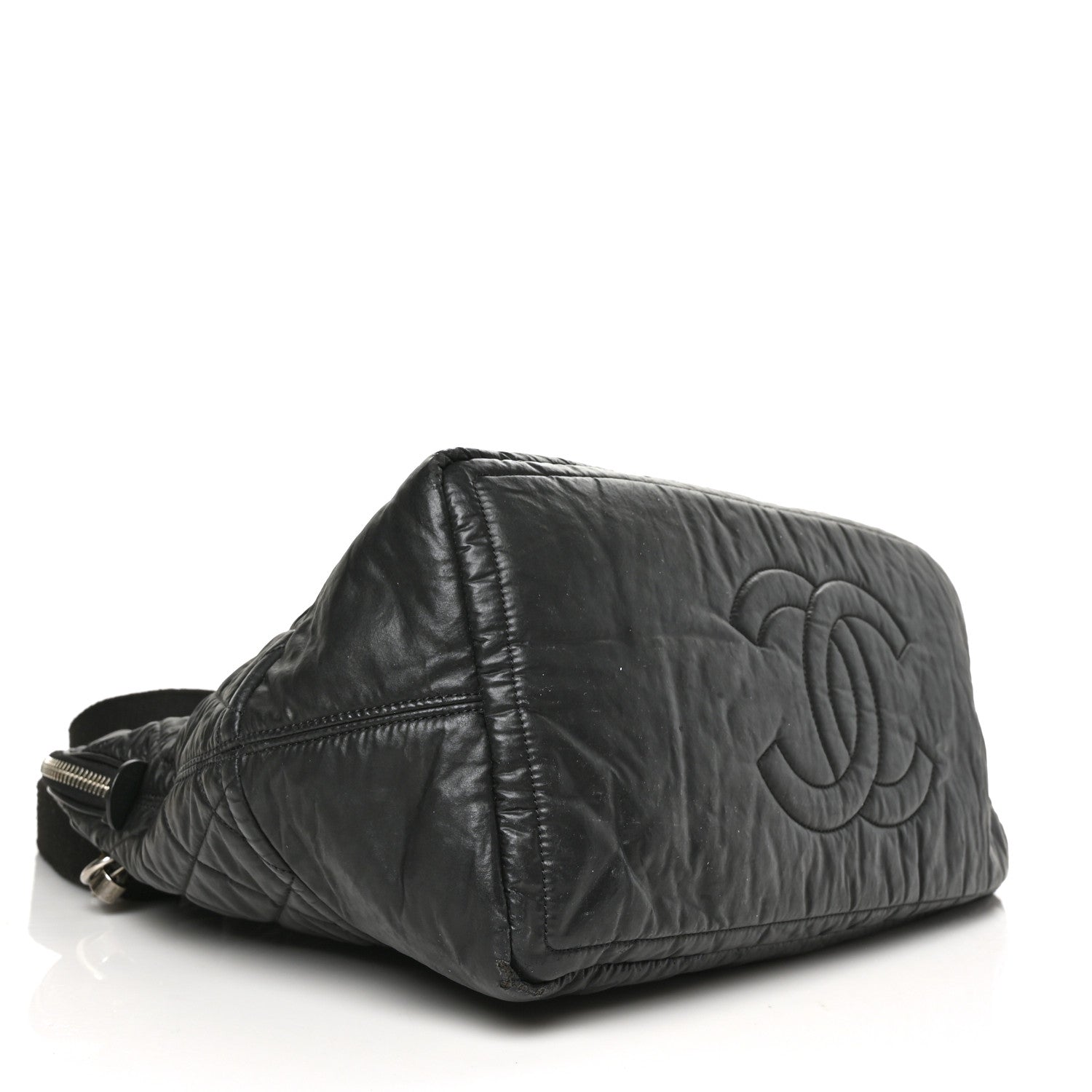 Chanel Coated Canvas Quilted Garment Travel Bag Black 4 of 9