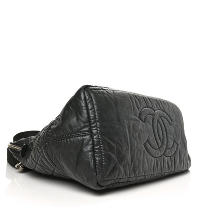 Chanel Coated Canvas Quilted Garment Travel Bag Black 4 of 9