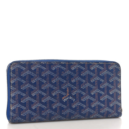 Goyard Goyardine Matignon Zip Around GM Wallet Blue 3 of 11