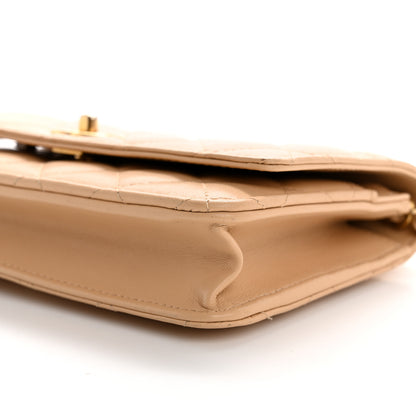 Chanel Lambskin Quilted CC Pearl Crush Wallet on Chain WOC Light Beige 11 of 12