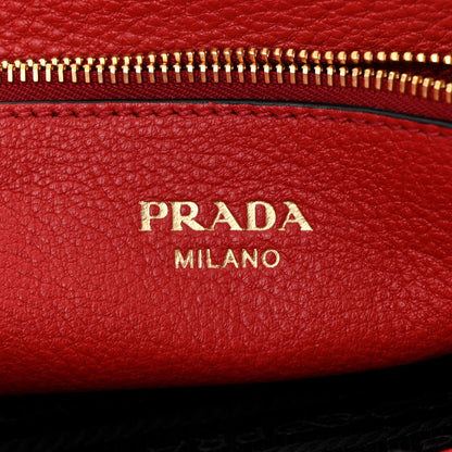 Prada Vitello Daino Flap Crossbody Rosso 6 of 12