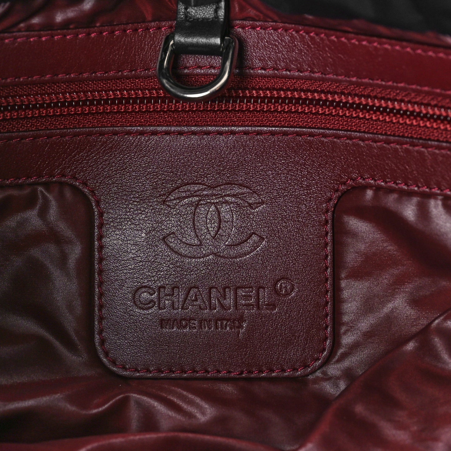 Nylon Quilted Small Coco Cocoon Reversible Tote Black