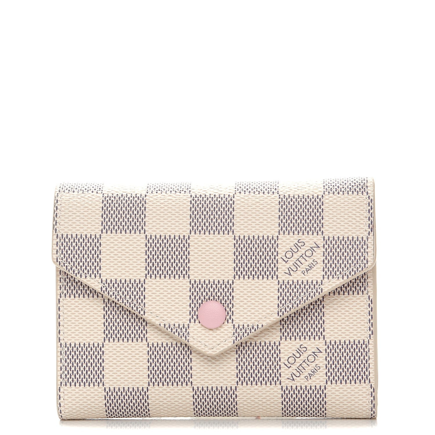 Louis Vuitton Damier Azur Victorine Wallet Rose Ballerine 1 of 8
