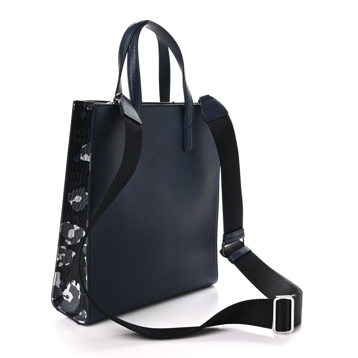 Grained Calfskin Camouflage Small Aren Tote Navy