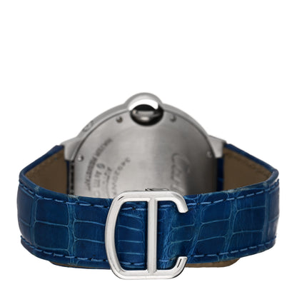 Cartier 18K White Gold Diamond Pave Bezel 37mm Ballon Bleu De Cartier Moonphase Automatic Watch 3 of 5