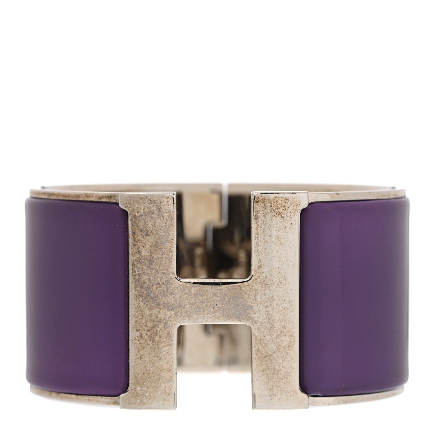 Hermes Enamel Extra Wide Clic Clac H Bracelet GM Pourpre 1 of 7