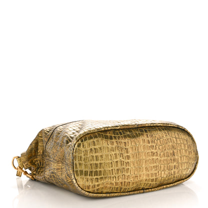 Givenchy Calfskin Crocodile Embossed Medium Nightingale Gold 4 of 10