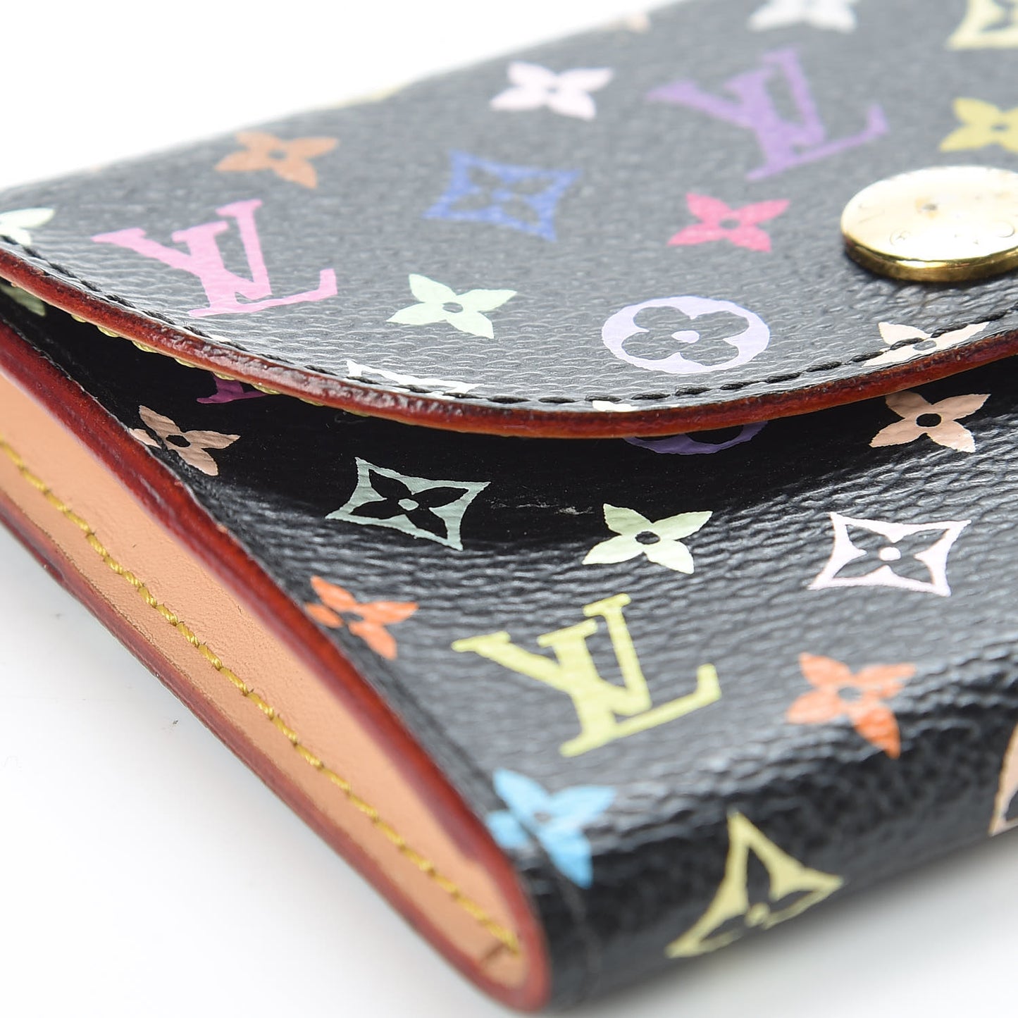 Monogram Multicolor Business Card Holder Black