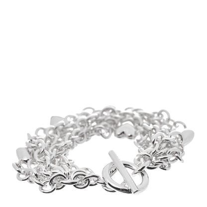 Tiffany Sterling Silver Multi Strand Puff Heart Bracelet 3 of 5