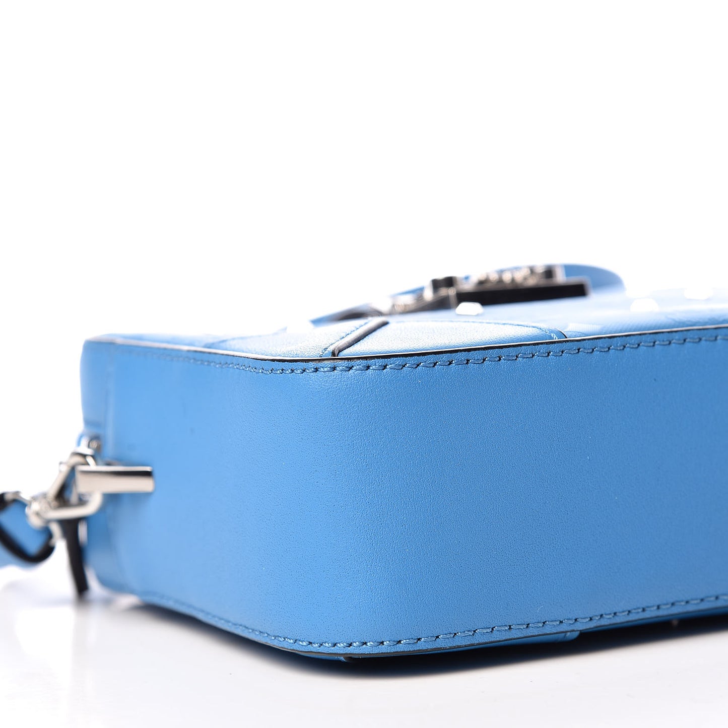 Monogram Coated Canvas Camera Crossbody Bag Blue