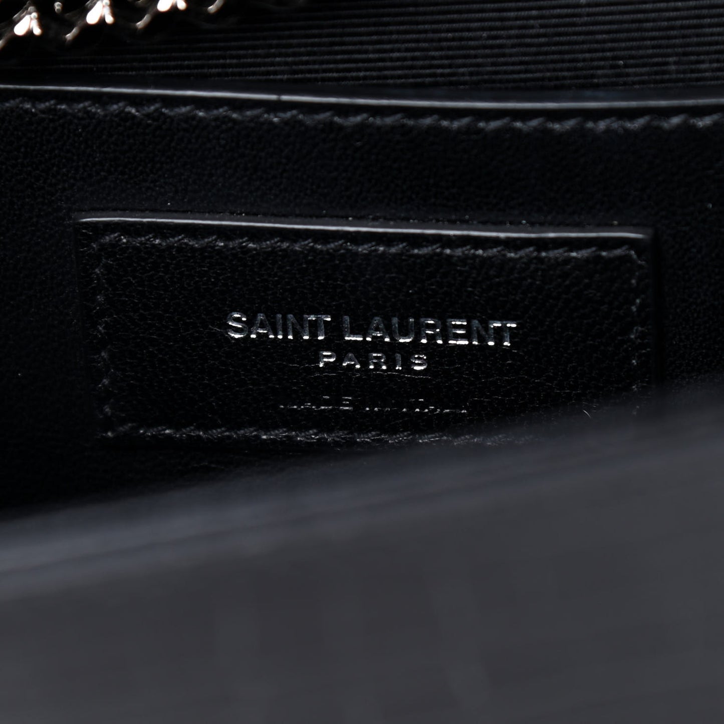 Calfskin Crocodile Embossed Medium Classic Monogram Kate Tassel Satchel Black