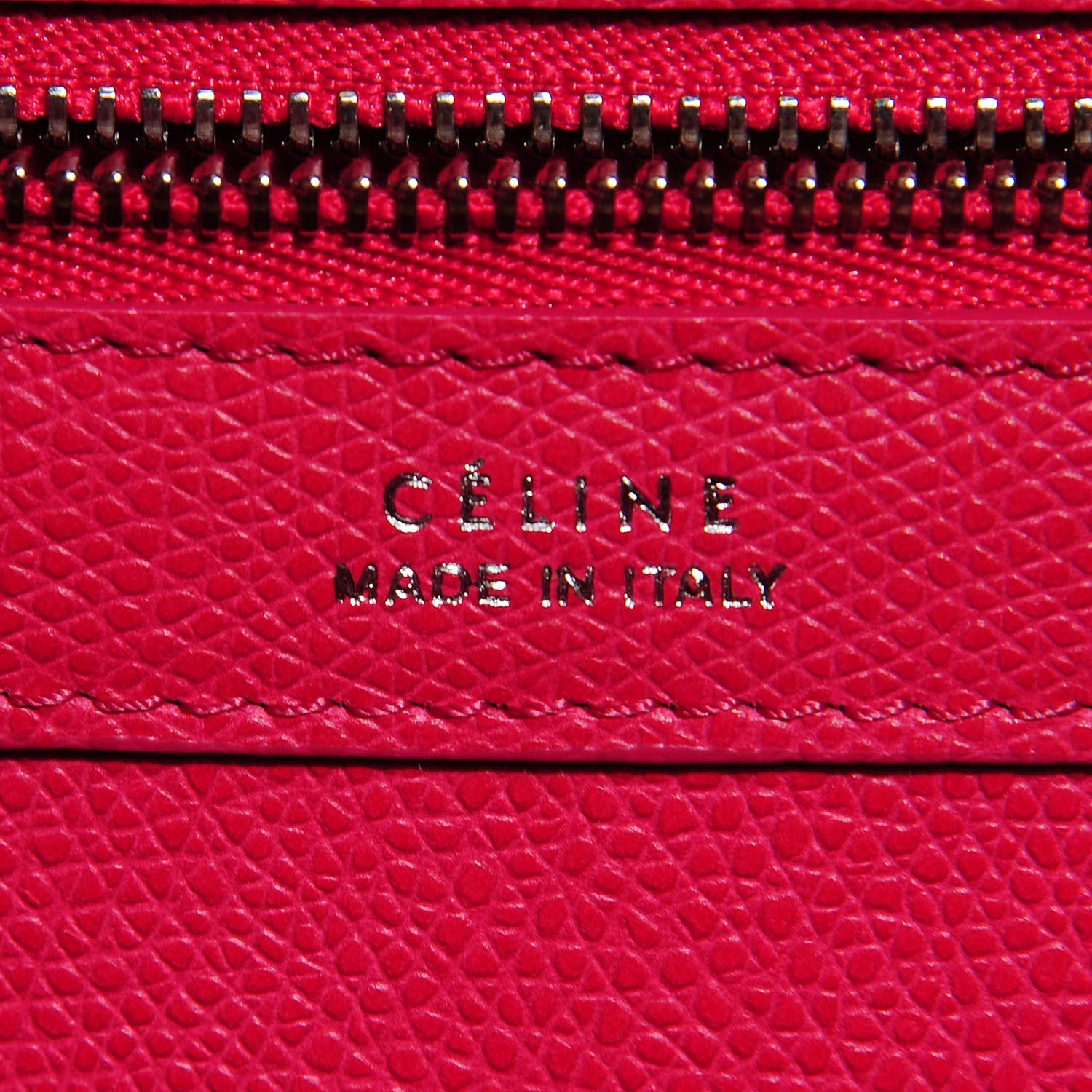 Celine Grained Calfskin Small Horizontal Cabas Phantom Fuchsia 7 of 8