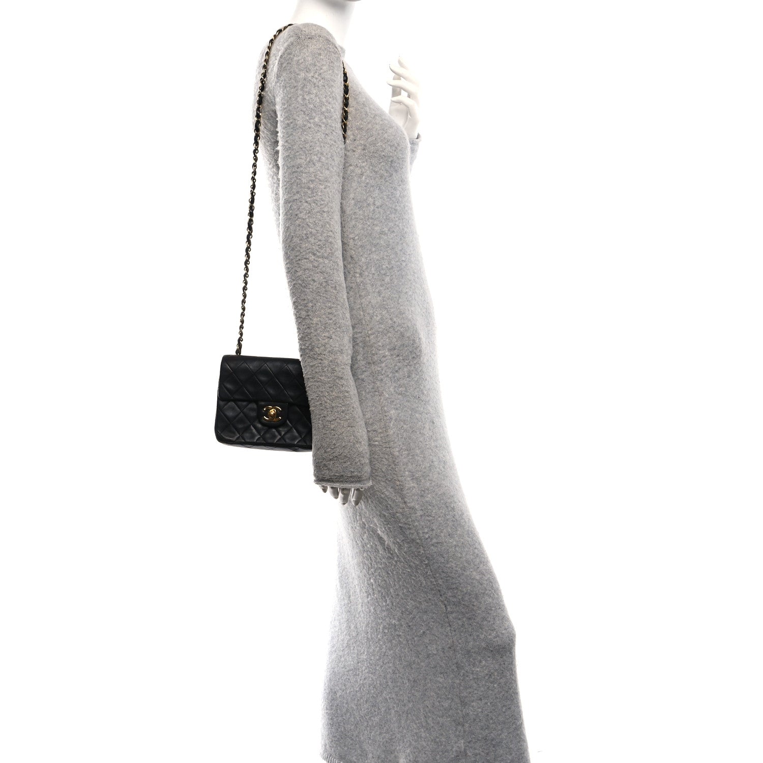 Chanel Lambskin Quilted Mini Square Flap Bag Black 2 of 12