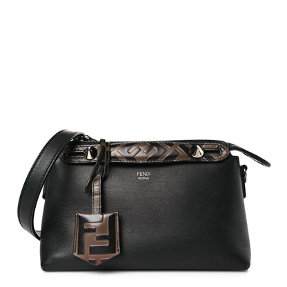 Fendi Vitello Dolce Bi-Color FF 1974 Embossed Mini By The Way Boston Bag Black Maya 1 of 9