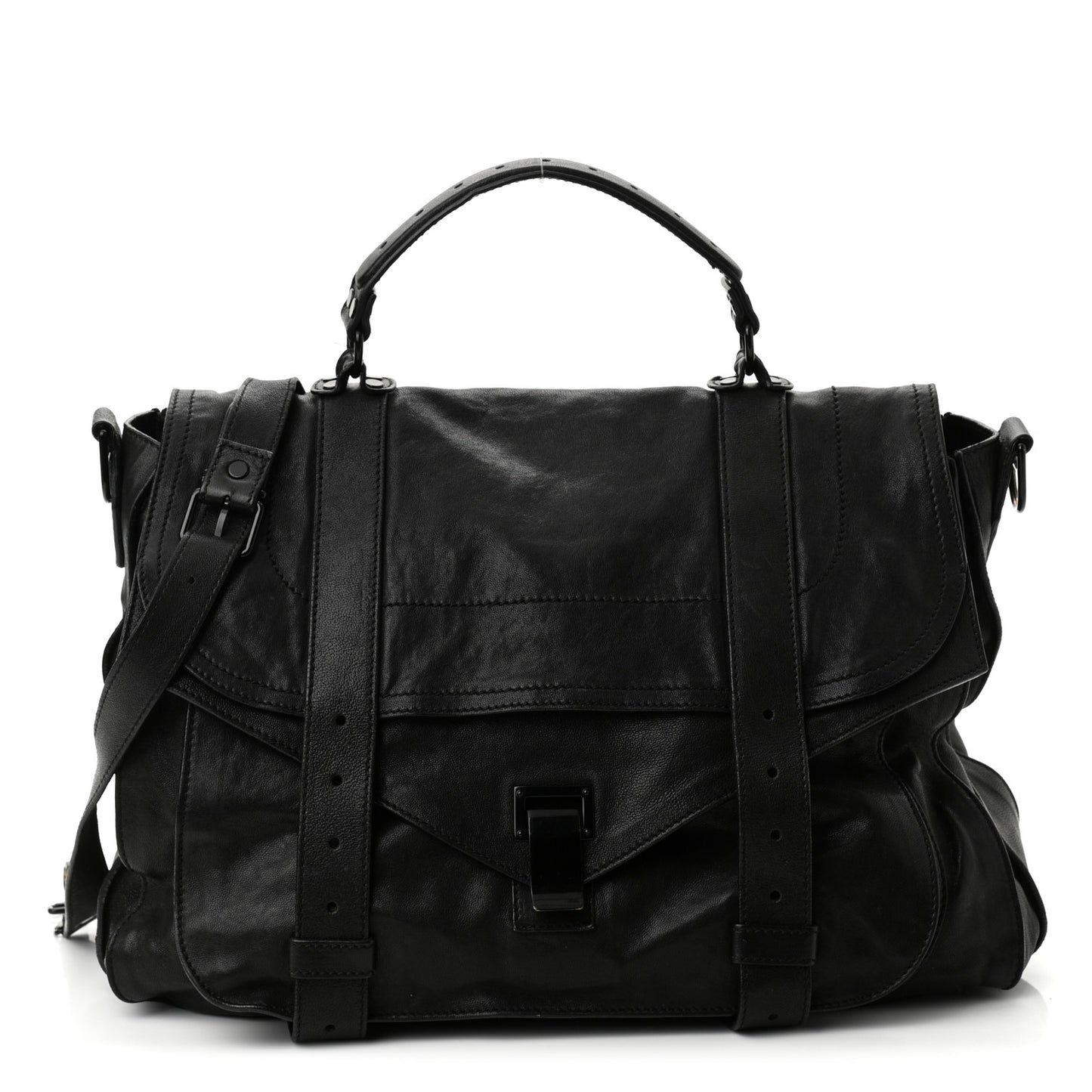 Lambskin PS1 Large Satchel Black