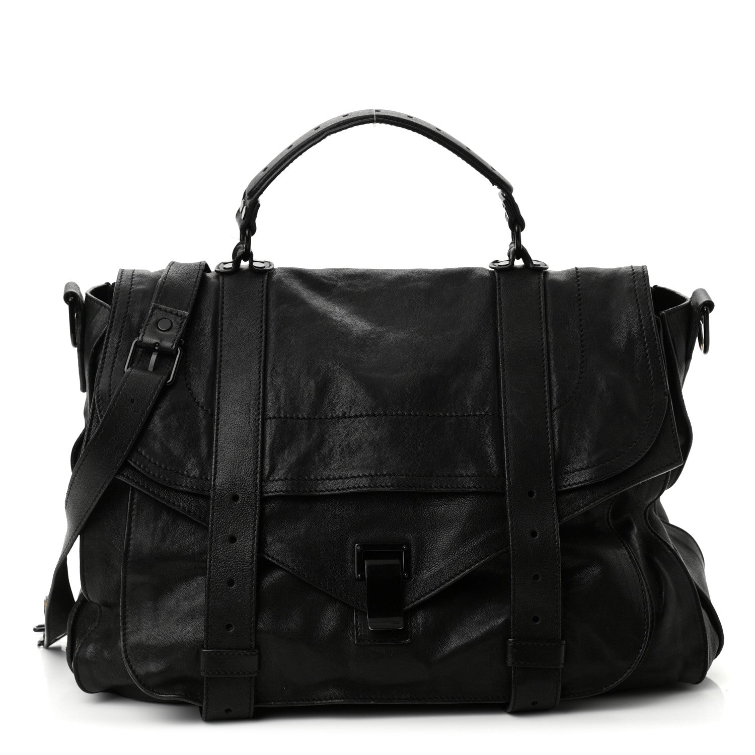 Proenza Schouler Lambskin PS1 Large Satchel Black 1 of 9