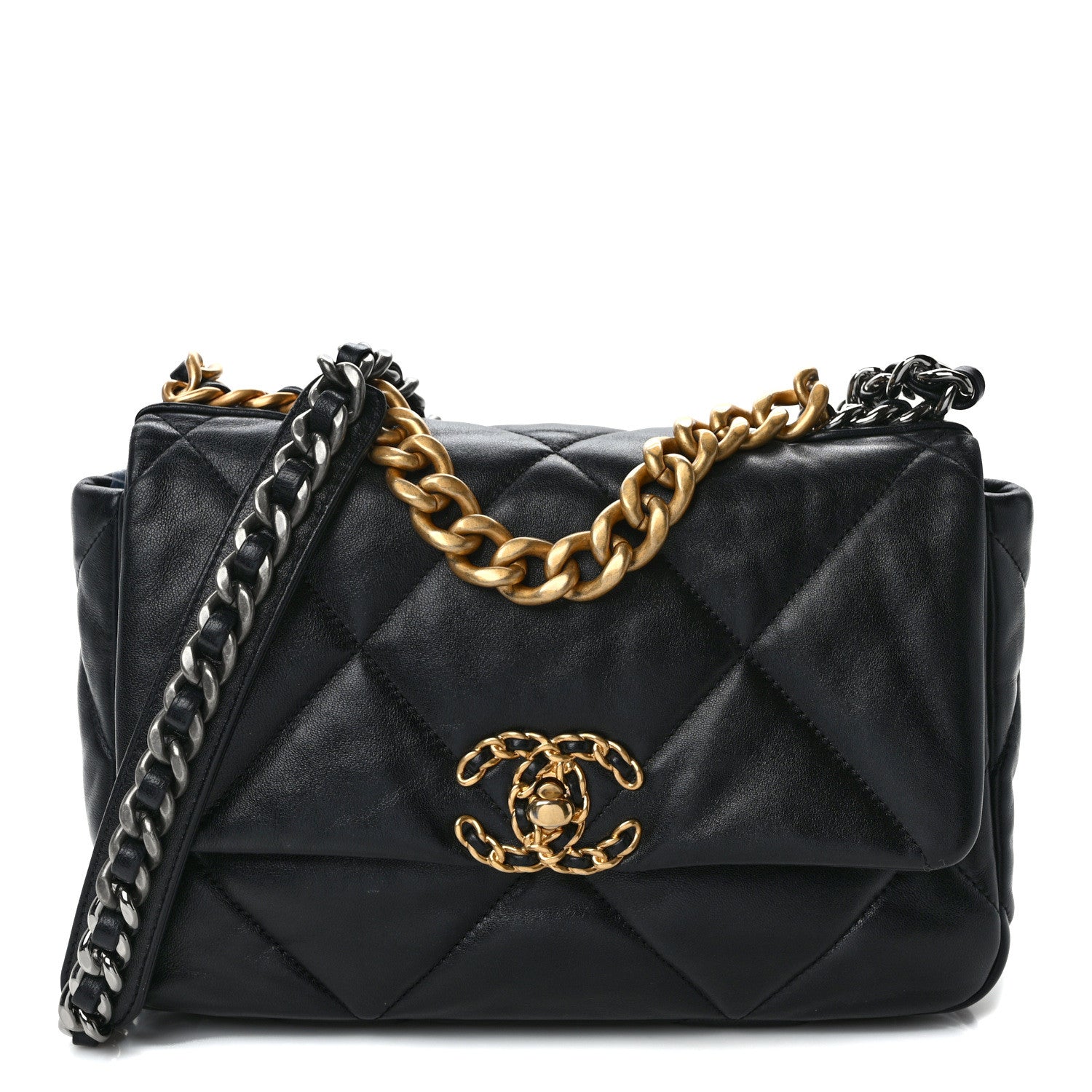 Chanel Goatskin Quilted Medium Chanel 19 Flap Black 1 of 11