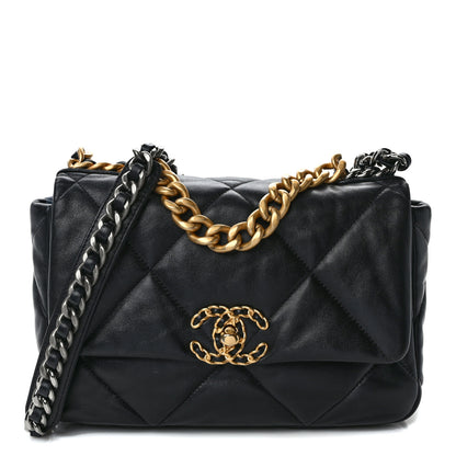 Chanel Goatskin Quilted Medium Chanel 19 Flap Black 1 of 11