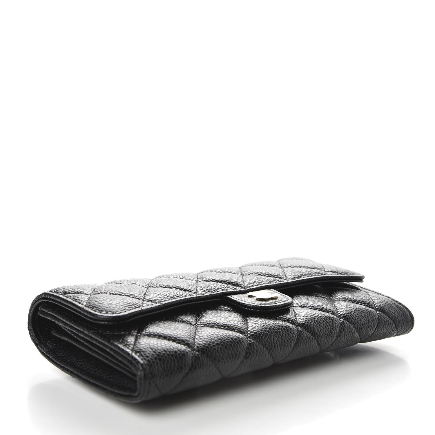Chanel Caviar Quilted Large Gusset Flap Wallet Black 4 of 9