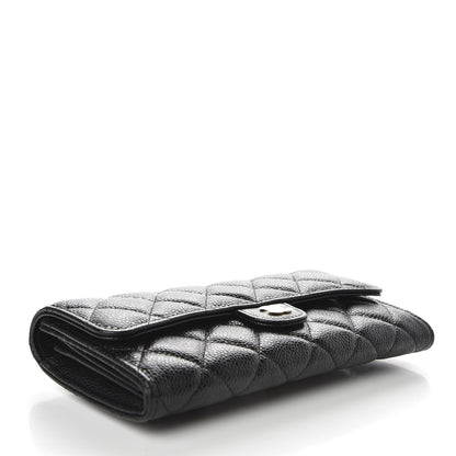 Chanel Caviar Quilted Large Gusset Flap Wallet Black 4 of 9