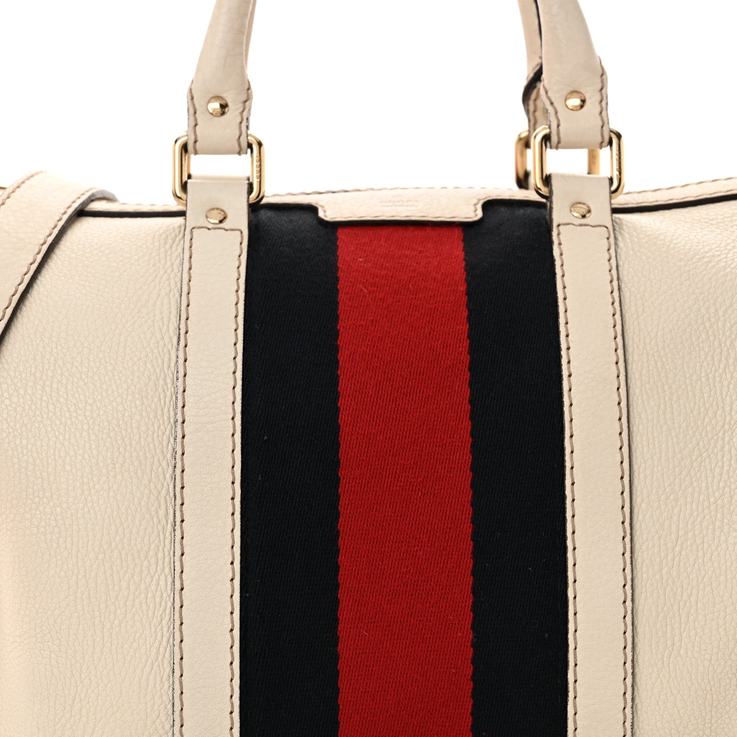 Gucci Calfskin Vintage Web Medium Boston White 8 of 23