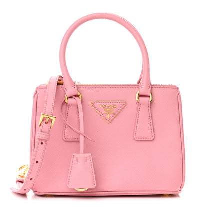 Prada Saffiano Mini Galleria Double Zip Tote Petalo 1 of 9
