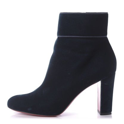 Christian Louboutin Veau Velours Moulamax 85 Booties 38.5 Petrol 1 of 8