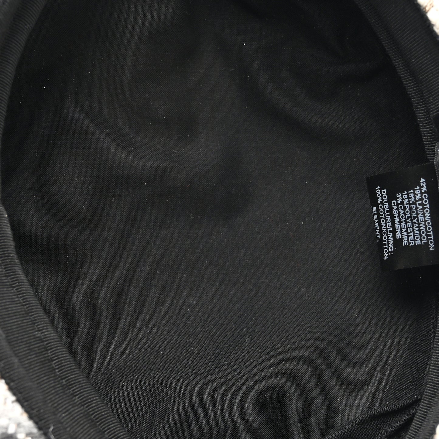 Cotton Tweed CC Beret S White Black Multicolor