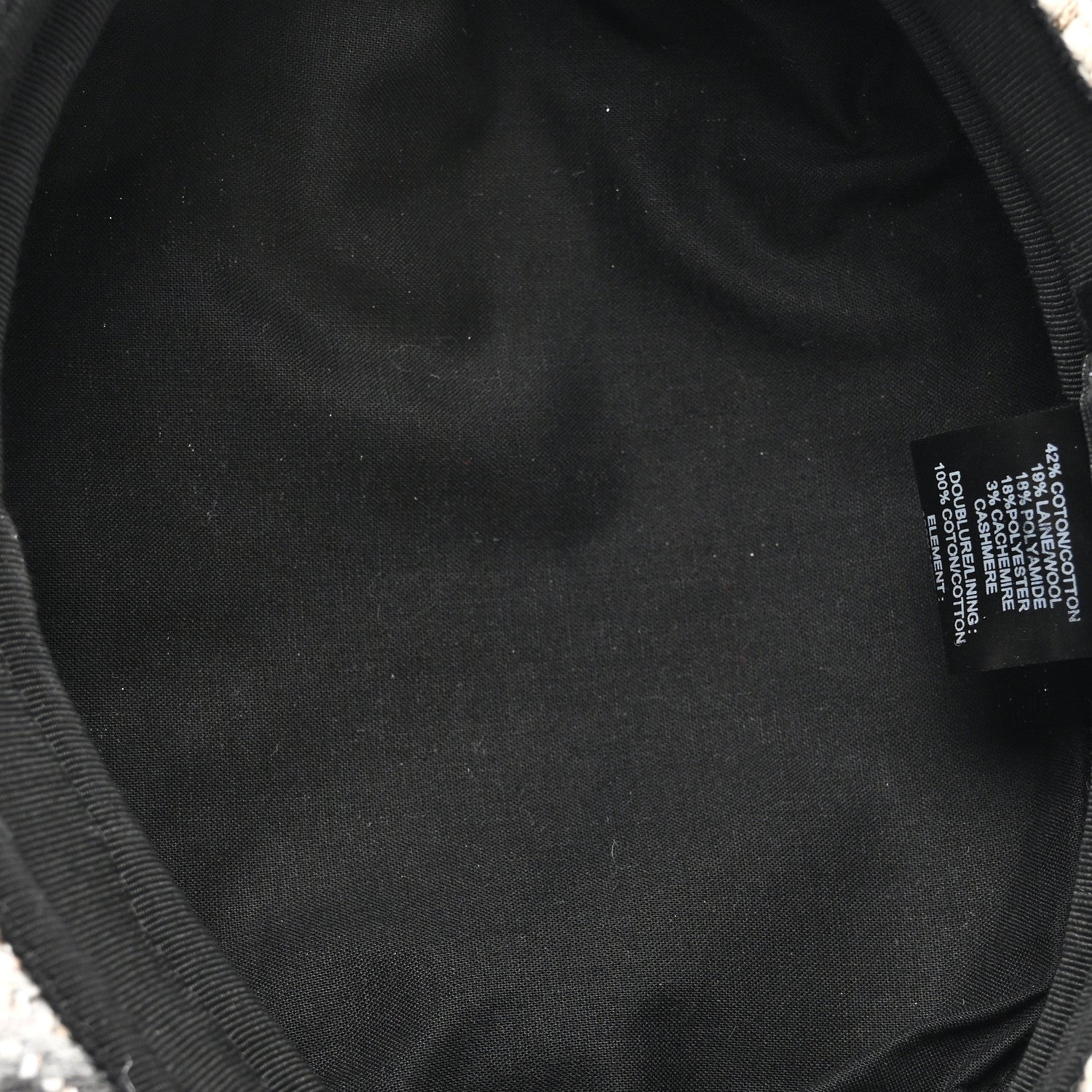 Chanel Cotton Tweed CC Beret S White Black Multicolor 7 of 8