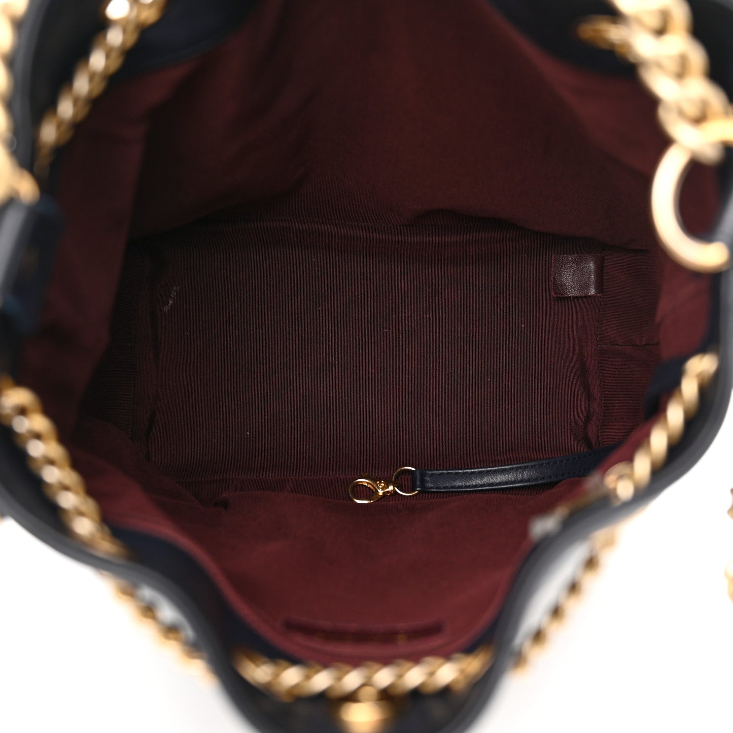 Calfskin Quilted Small On My Shoulder Drawstring Bag Blue